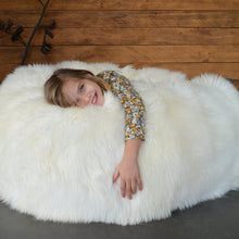 Load image into Gallery viewer, Ivory Sheepskin Beanbag