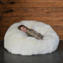 Load image into Gallery viewer, ivory sheepskin bean bag