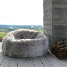 Load image into Gallery viewer, Soft Grey Sheepskin Beanbag