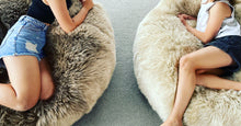 Load image into Gallery viewer, Champagne Sheepskin Beanbag