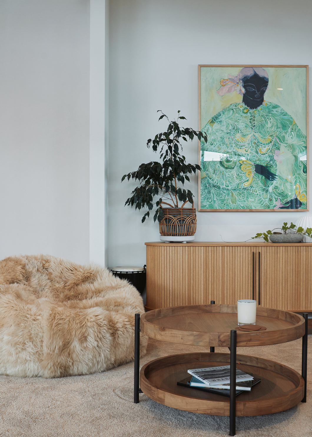 Champagne Sheepskin Beanbag