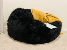 Load image into Gallery viewer, Black Sheepskin Beanbag
